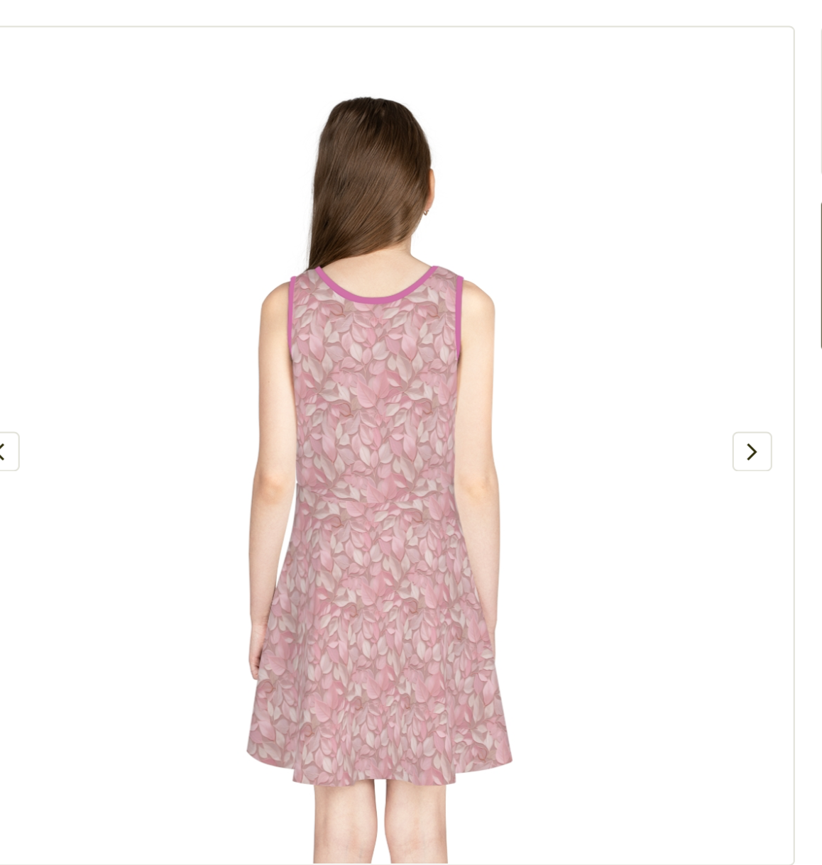 Pink Leaves Girls' Sleeveless Sundress